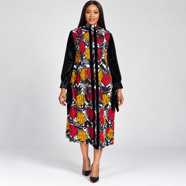 The Grace Kpou Floral Ribbon Midi Dress