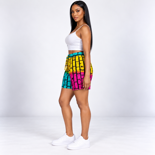 Grace Kpou Prism Brick Drawstring Short