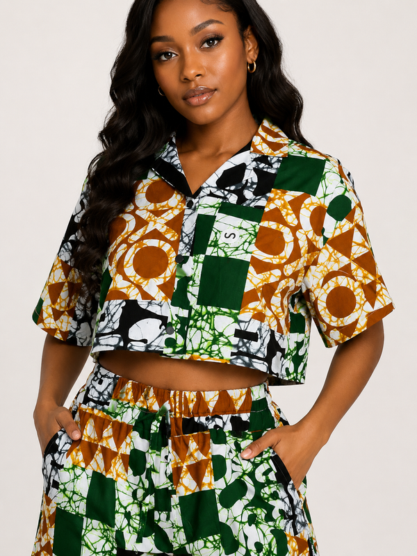 Grace Kpou Mosaic Muse Crop & Short Set