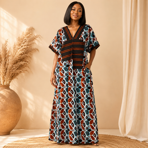Kpou Amina Aso-Oke Panel Dress.