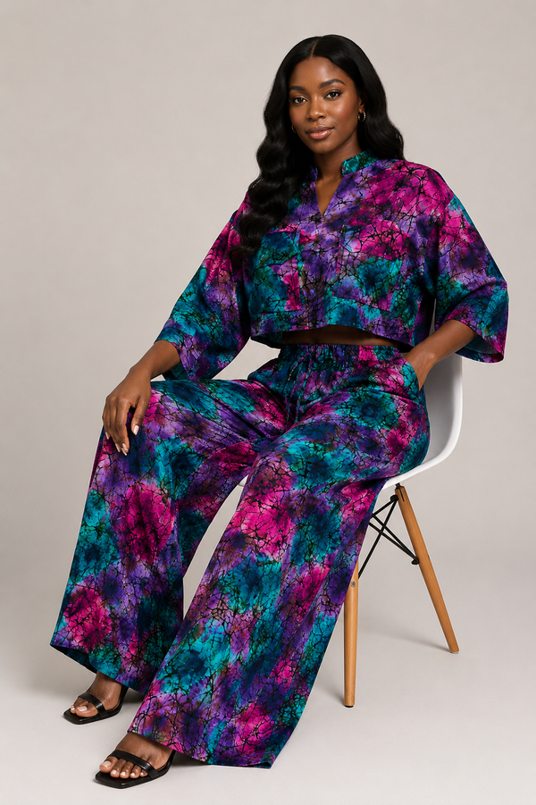 Grace Kpou Aurora Luxe Crop Top & Palazzo Set