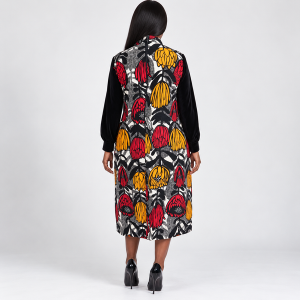 The Grace Kpou Floral Ribbon Midi Dress