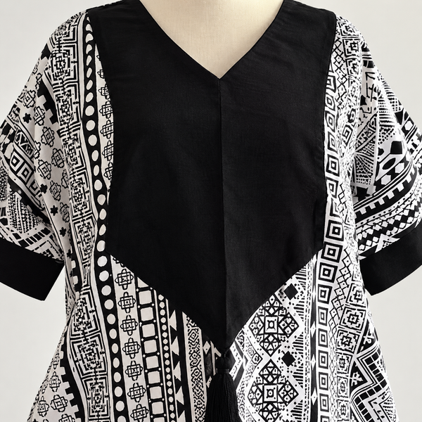 Grace Kpou Monochrome Patterned Dress With Pocket