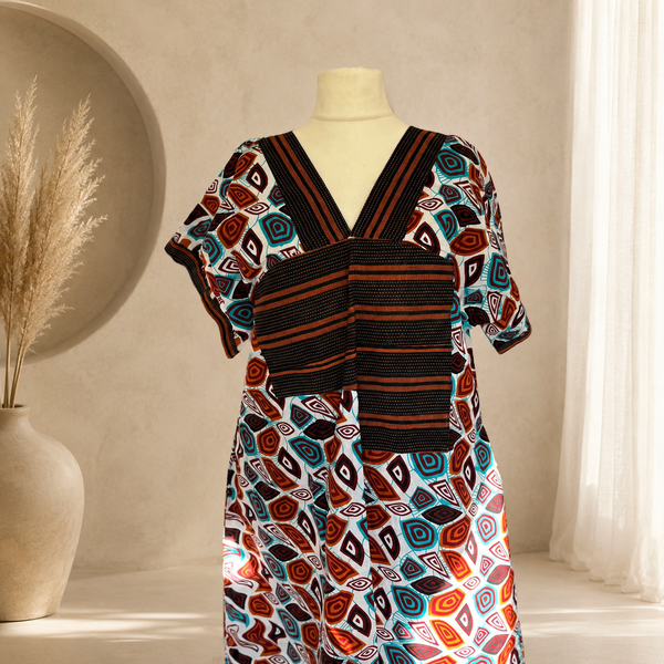 Kpou Amina Aso-Oke Panel Dress.