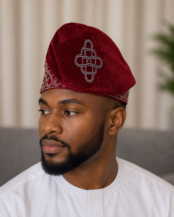 Grace Kpou Royal Bordeaux Crystal Cap