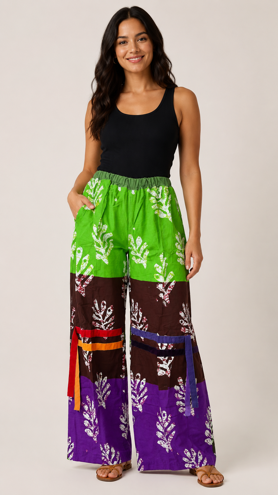 Grace Kpou Emerald Breeze Palazzo Trouser