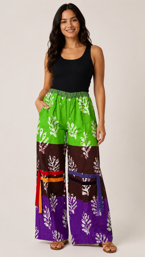 Grace Kpou Emerald Breeze Palazzo Trouser
