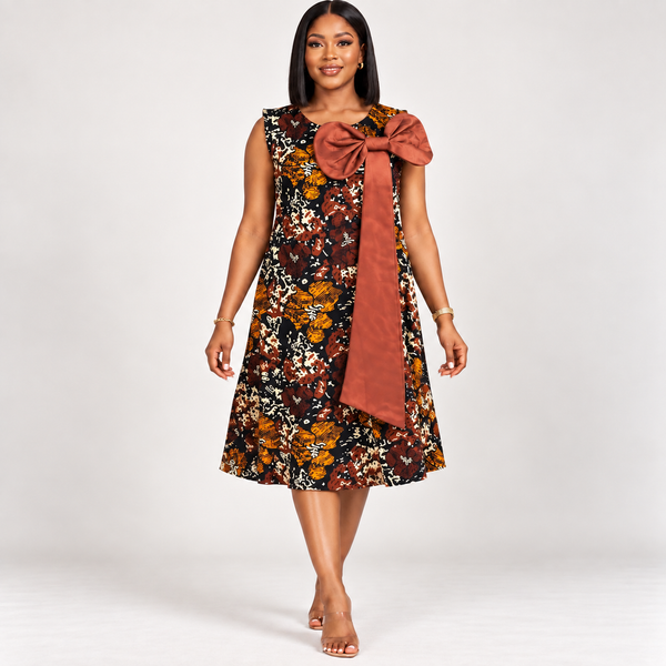 Grace Kpou Bow-Tie Midi Dress