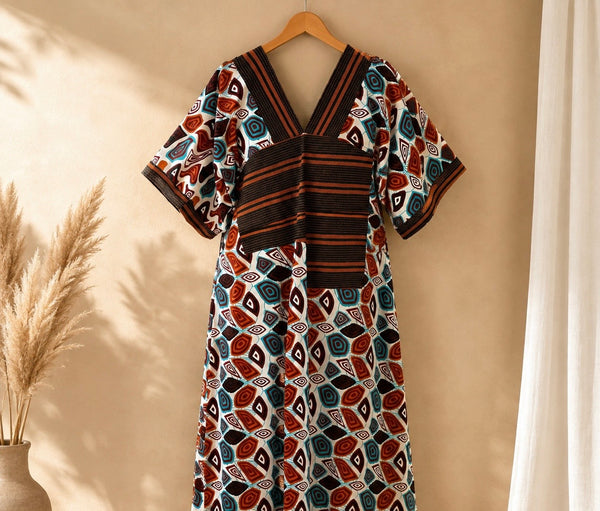 Kpou Amina Aso-Oke Panel Dress.