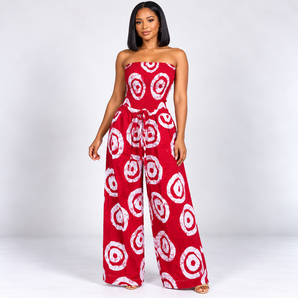 Grace Kpou Crimson Circle Kimono Co-Ord