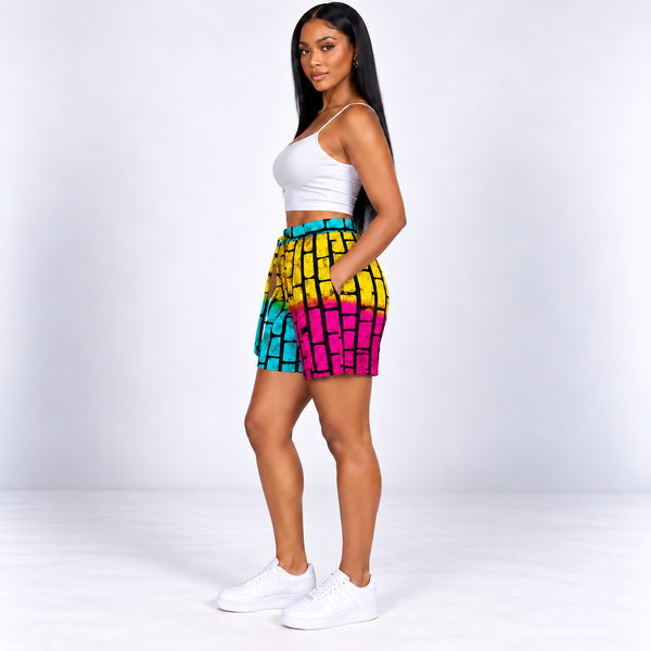 Grace Kpou Prism Brick Drawstring Short