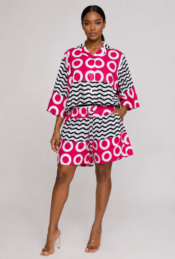 Grace Kpou – Fuchsia Wave Luxe Co-Ord Set