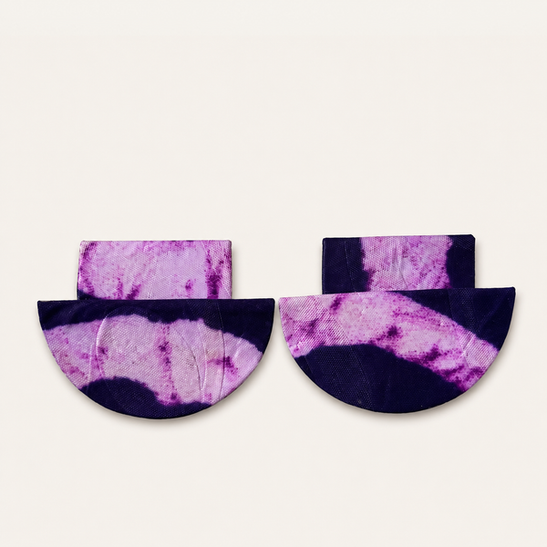 Grace Kpou Violet Adire Geometric Earring