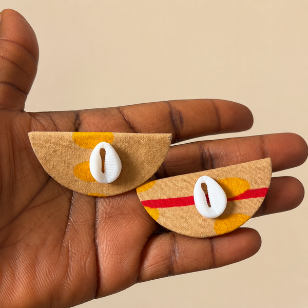 Grace Kpou Cowrie Semicircle Stud Earring