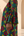 Grace Kpou Teal & Crimson Geometric Bell-Sleeve Midi Dress