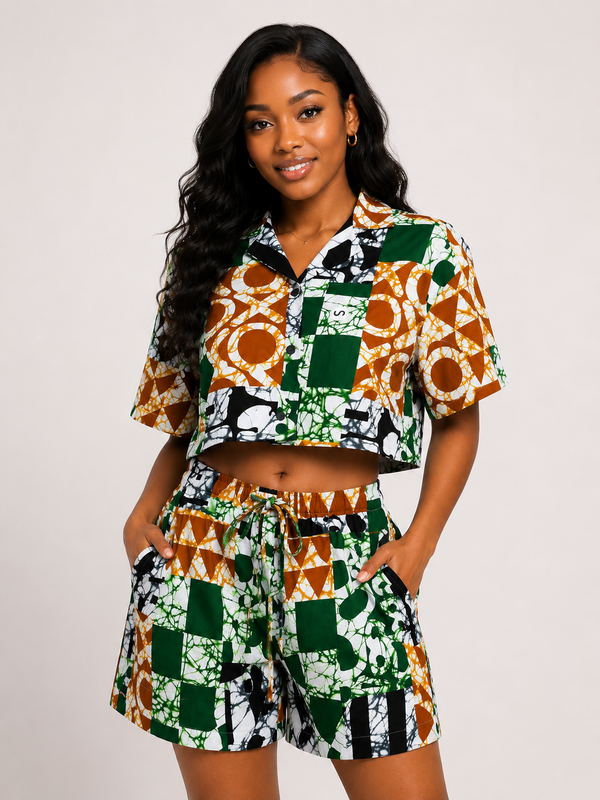 Grace Kpou Mosaic Muse Crop & Short Set