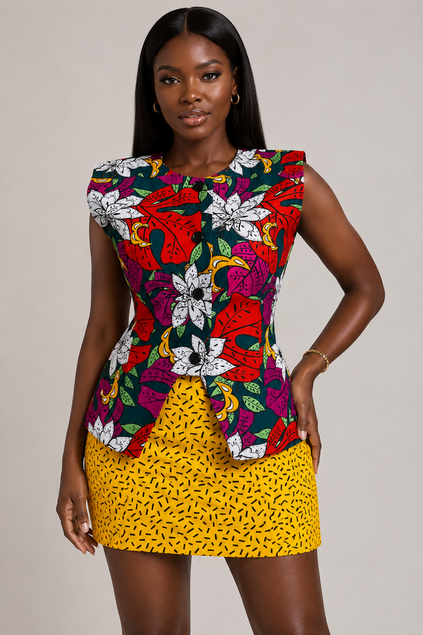 Grace Kpou Radiant Bloom Mini Skirt Set
